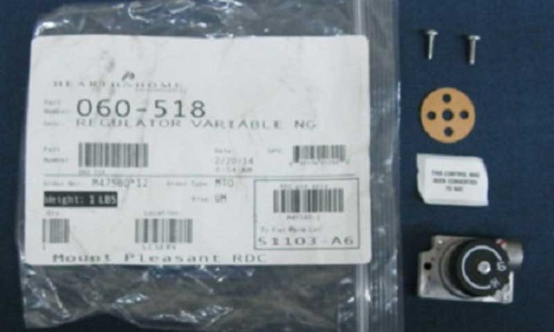 HHT Variable Gas Valve Regulator - NG (SRV060-518)