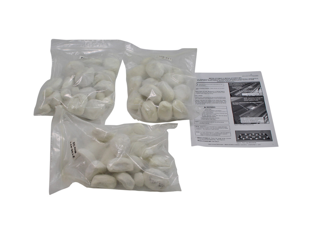 Heat N Glo & Heatilator White Ceramic Stones (MEDIA-STONES-WH)